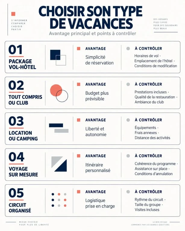 Bons plans vacances : comparaison des formules de séjour et des frais à vérifier