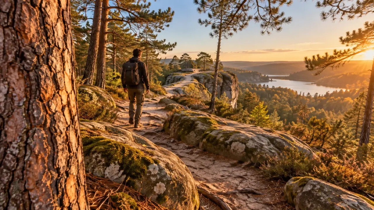 Point de vue du camp de Chailly, sentier en forêt de Fontainebleau