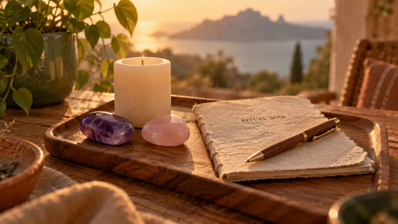 Bien être par les pierres : rituel soir avec améthyste et quartz rose